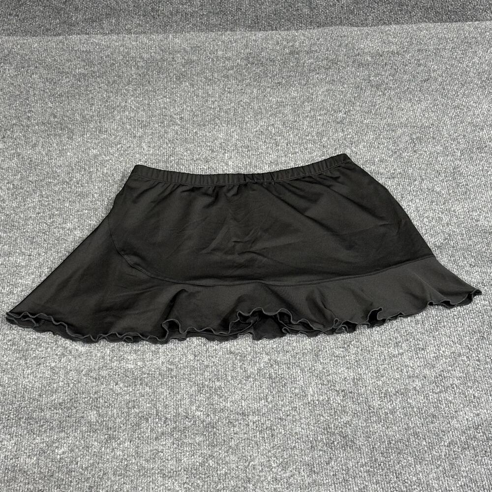 DTL Sport Flounce Skort Womens Large Black Tennis Golf Athletic Ruffle Hem Skirt